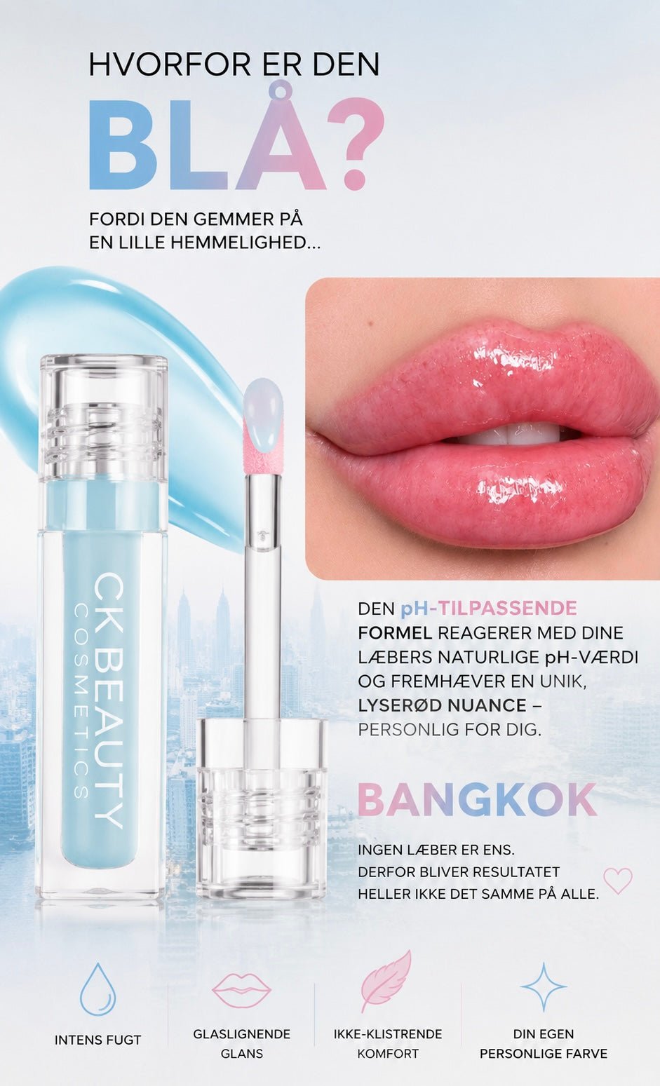 Crystal Kiss Gloss - Bangkok (pH-reaktiv gloss) - CK Beauty Cosmetics